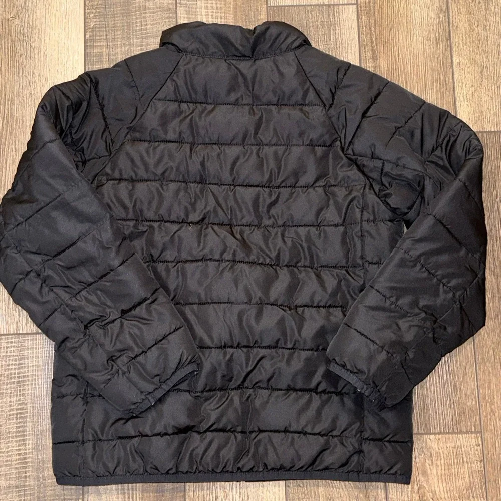 Wonder Nation Boys Black Puffer Jacket Full Zip Quilted Coat Size L 10-12